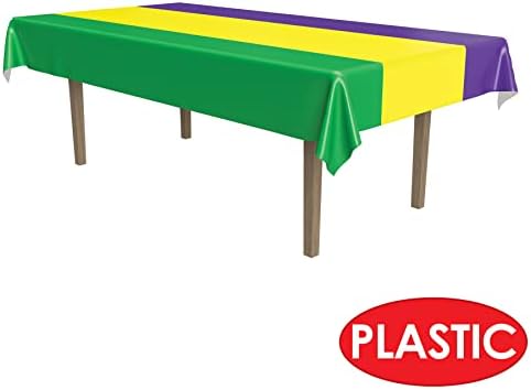 Beistle Mardi Gras Plastic Tablecover 54x108