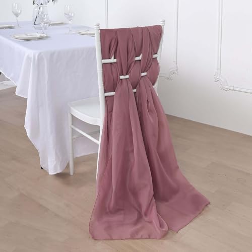 Efavormart 5 Pack Mauve Chiffon Chair Sashes