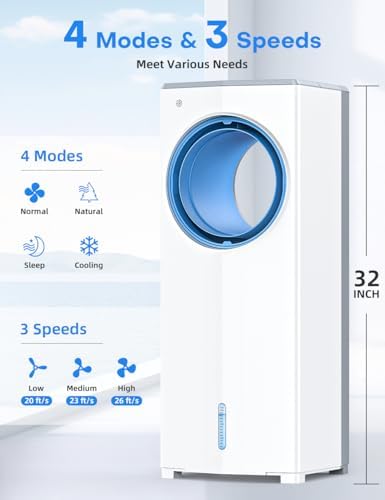 MYICY Windowless Air Conditioner 32 Inch Bladeless Cooling Unit
