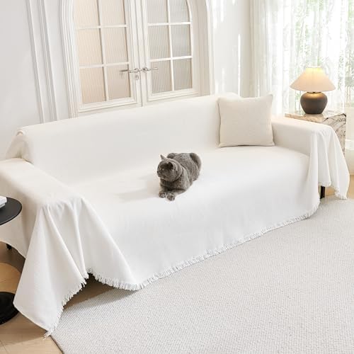 MYSKY HOME 3 Cushion Couch Cover 91x134 White