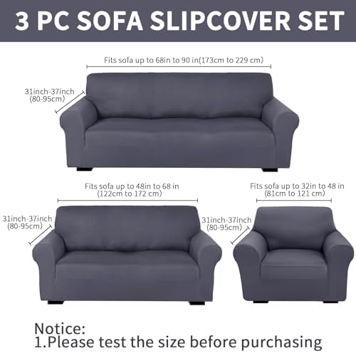 Peryiter 3 Pc Slipcover Set for Couches