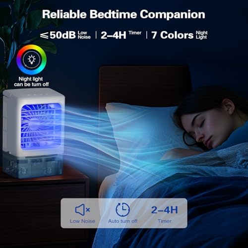 BriteZen Portable Air Conditioner with Icy Mist Mode and 7 Lights
