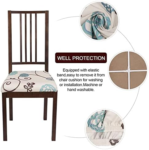 SearchI Stretch Printed Dining Chair Seat Covers Set of 4