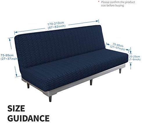 MAXIJIN Jacquard Futon Cover for Armless Sofa