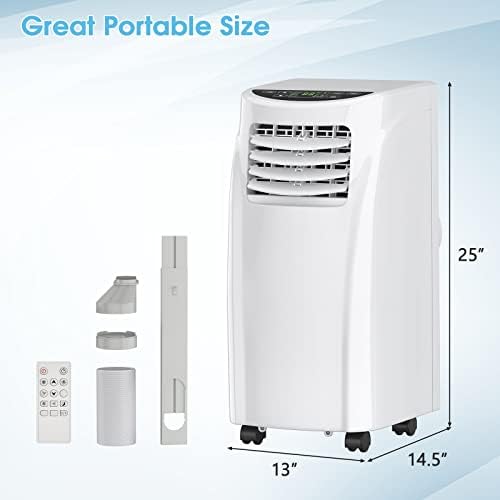 COSTWAY 8000 BTU Portable AC Unit with Dehumidifier and Remote Control