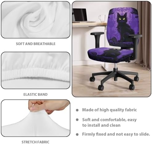 Black Cat Halloween Chair Cover for Office or Home