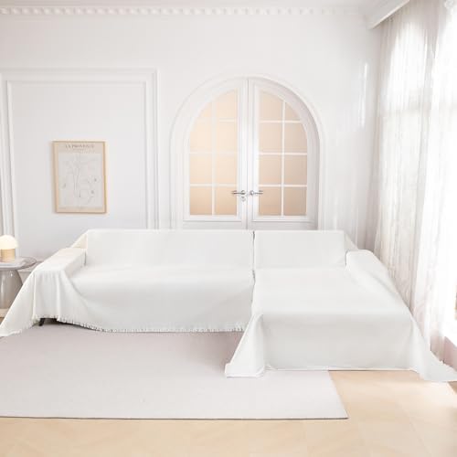 MYSKY HOME 3 Cushion Couch Cover 91x134 White