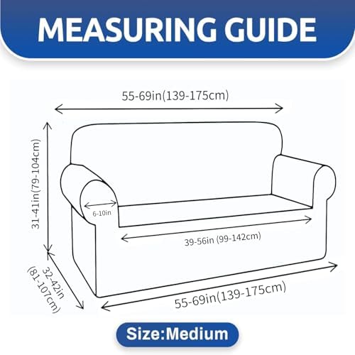 XINEAGE Modern Stretch Sofa Cover for 2 Cushions 55-69 Inch