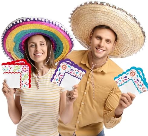 Fiesta Mexican Party Napkins - 48-Pack 3-Ply Disposable