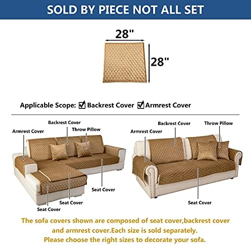 Eismodra Velvet Sofa Slipcover 28x28 Inches