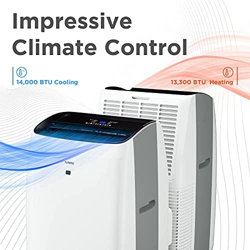TURBRO 14000 BTU Portable Air Conditioner and Heater with Dehumidifier and Fan