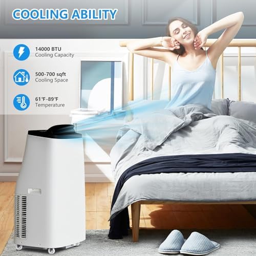 GarveeLife 14000 BTU Portable Air Conditioner for 700 SqFt Room