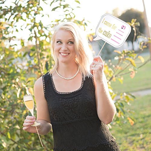 Wedding Photo Booth Props with 8x10 Sign and 45 Adhesive Pads