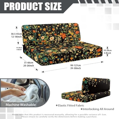 Colorful Flowers Print RV Dinette Cushion Covers
