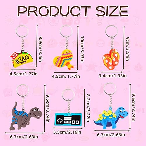 70Pcs Cartoon Keychains for Kids Birthday Party Favors 1