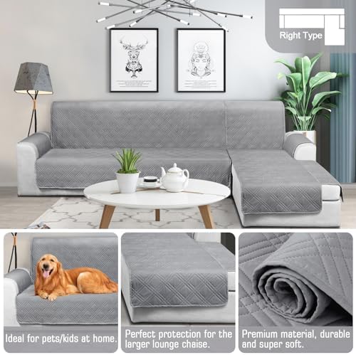 TAOCOCO Large Reversible L Shaped Sofa Covers 3pcs Waterproof Sectional Couch Protection