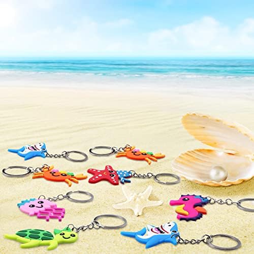24 Pack Ocean Animals Keychains for Parties and Rewards