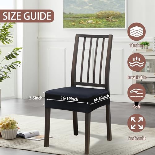 Dining Chair Covers Set of 4 with Zipper Black 1