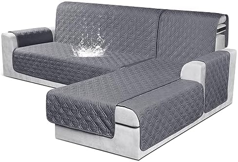 VANSOFY L Shaped Sofa Slipcover 3pcs Reversible Waterproof Cover