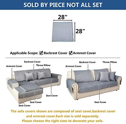 Eismodra Velvet Armrest Covers for Dogs Cats Pet Loveseat Recliner
