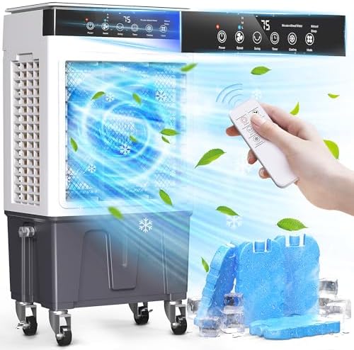 Riseon 3500CFM 3-in-1 Swamp Cooler with Remote and 65Gal Water Tank