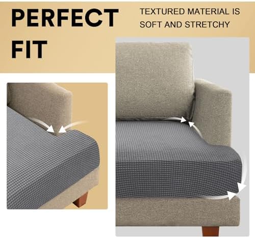 PrinceDeco 2 Piece T-Shaped Sofa Slipcovers with Elastic Bottom