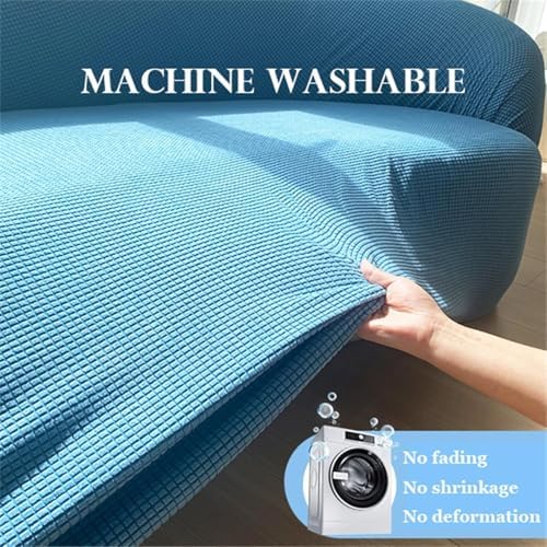 Stretch Semi-Circular Curved Sofa Slipcover 3 Seat Cover for Living Room