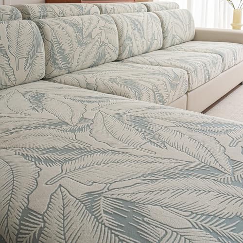 Washable Sectional Couch Covers Leaf Printed Pet Friendly