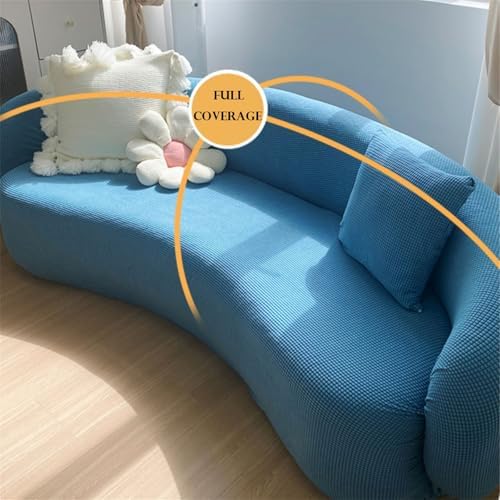 Jacquard Curved Sofa Cover for Living Room White XL 235-300cm
