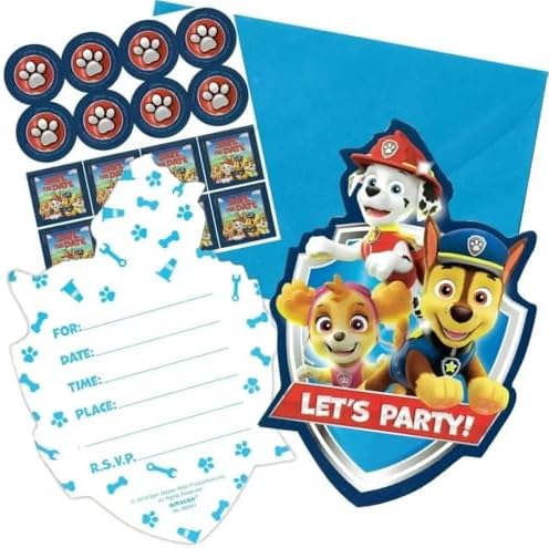 Premium Paw Patrol Postcard Invitations Pack Of 8