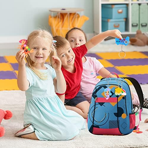 70Pcs Cartoon Keychains for Kids Birthday Party Favors 1