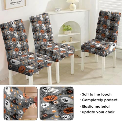 4 Pcs Halloween Dining Chair Covers