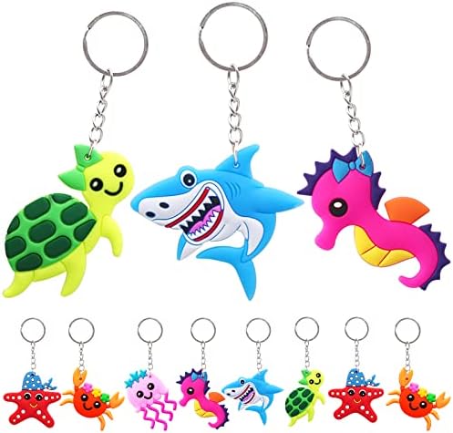 24 Pack Ocean Animals Keychains for Parties and Rewards