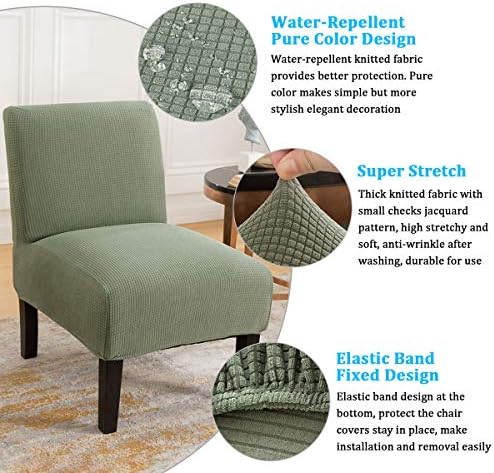 MIFXIN Armless Chair Cover Stretch Jacquard Slipcover 2 Pack