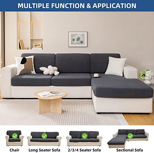 Eismodra Sofa Backrest Cover for 3 Cushion Couch Dark Gray