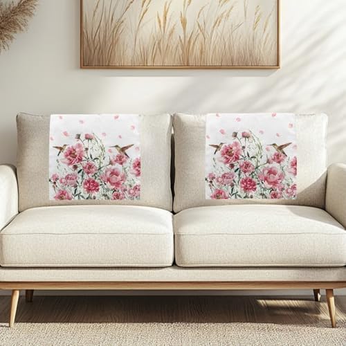Qehuruxo Birds Floral Headrest Cover for Recliners