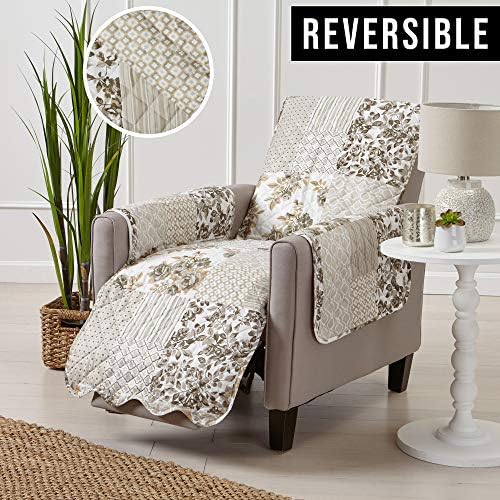 Great Bay Home Patchwork Scalloped Recliner Cover