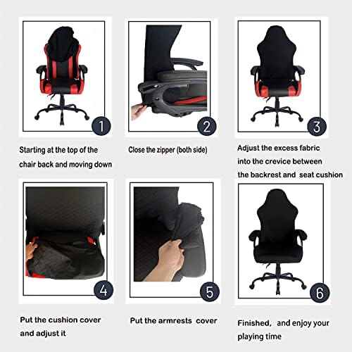 Deisy Dee Gaming Chair Slipcover Stretchy Black