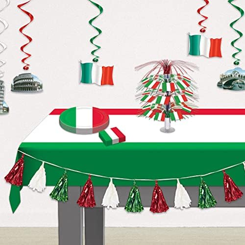 Beistle Italian Red White and Green Table Cover