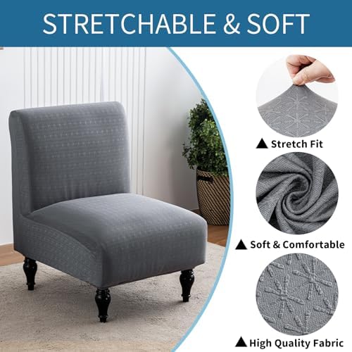 LavishCover Armless Accent Chair Slipcover - Dark Grey 1pc