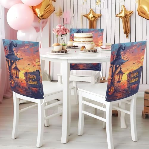 YETTASBIN Happy Halloween Chair Back Cover Set of 6