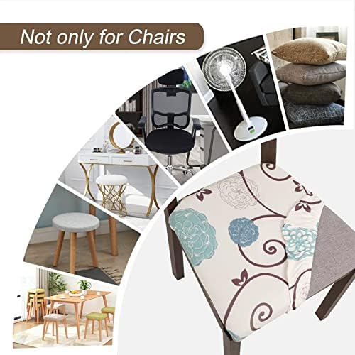 SearchI Stretch Printed Dining Chair Seat Covers Set of 4