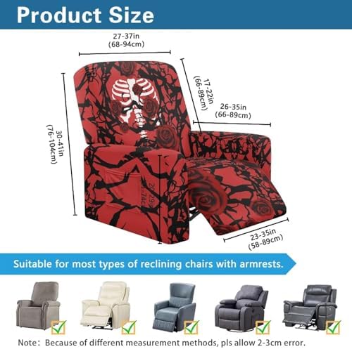Thorn Rose Halloween Recliner Chair Cover