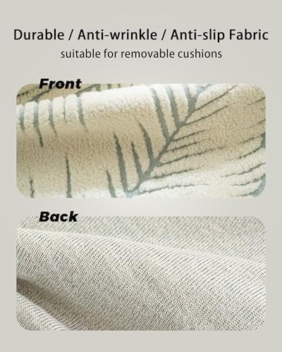 Washable Sectional Couch Covers Leaf Printed Pet Friendly