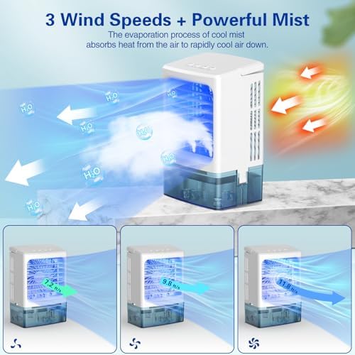 BriteZen Portable Air Conditioner with Icy Mist Mode and 7 Lights