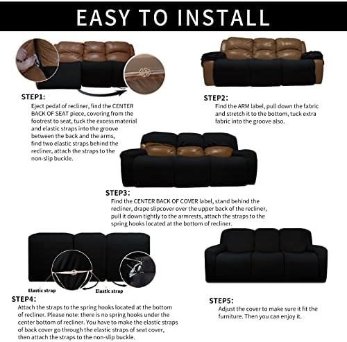 Easy-Going Velvet 8-Piece Recliner Couch Covers