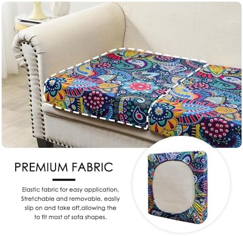 FORCHEER Sofa Slipcovers 26x26 Printed Stretch Non-Slip Covers for Couch Cushions