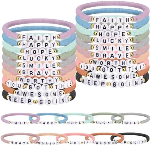 30 Pcs Motivational Quote Bracelets Bulk Set