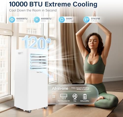 RealSmart 10000 BTU Quiet Portable AC Unit for Rooms
