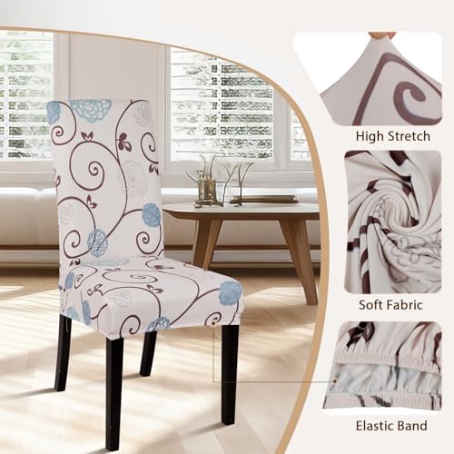 SearchI Dining Chair Covers Set of 4 Stretch Fit Parson Slipcovers